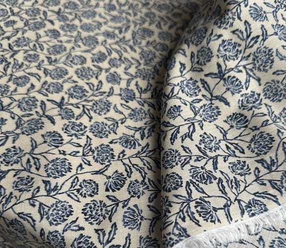 Print linen fabric by the yard