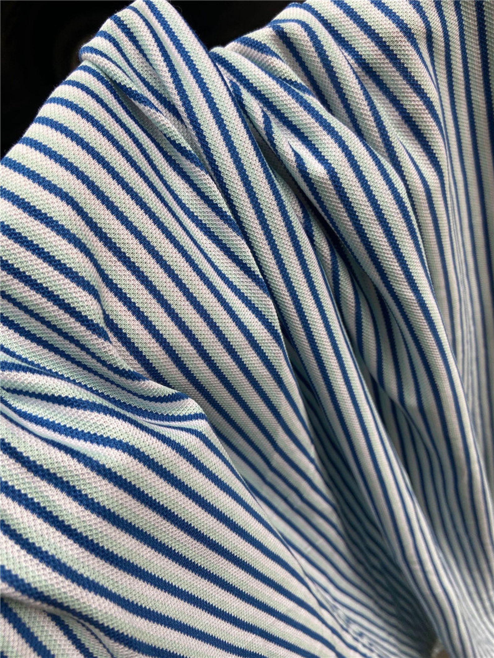 Italian fabric striped pique Knit cotton fabric by the yard Etsy