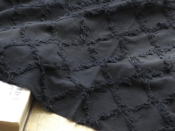Jacquard linen cotton fabric by the yard