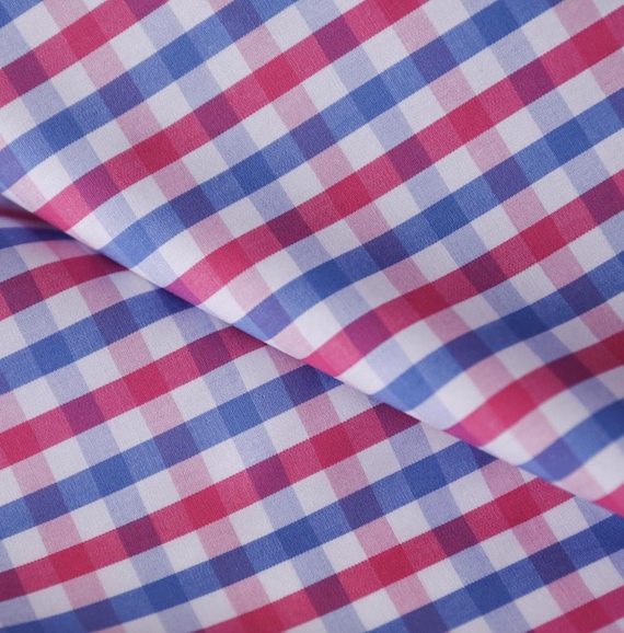 Plaid cotton fabric by the yard