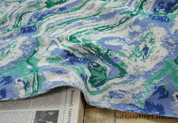 Abstract Jacquard brocade fabric by the yard