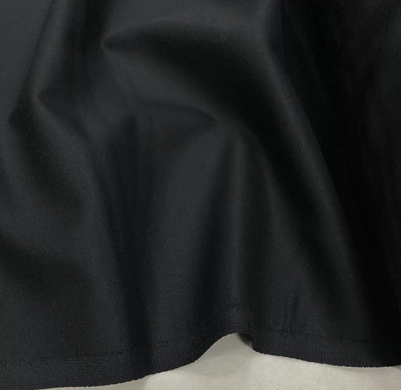 Black Worsted Wool fabric by the yard