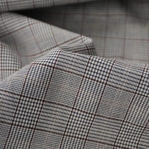 Plaid linen fabric by the yard