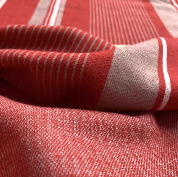 Striped Wool linen fabric by the yard