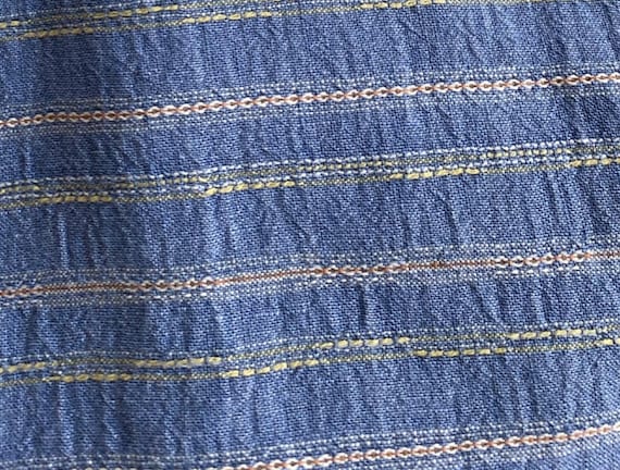 Jacquard Striped linen fabric by the yard
