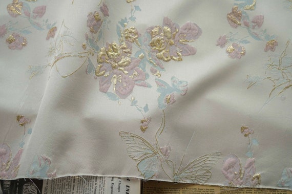 Jacquard brocade fabric by the yard
