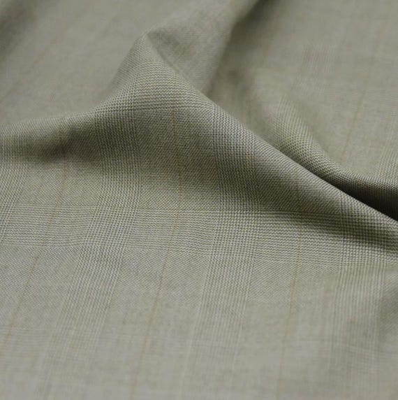 Plaid Wool fabric, Worsted wool fabric, Suiting fabric by the yard