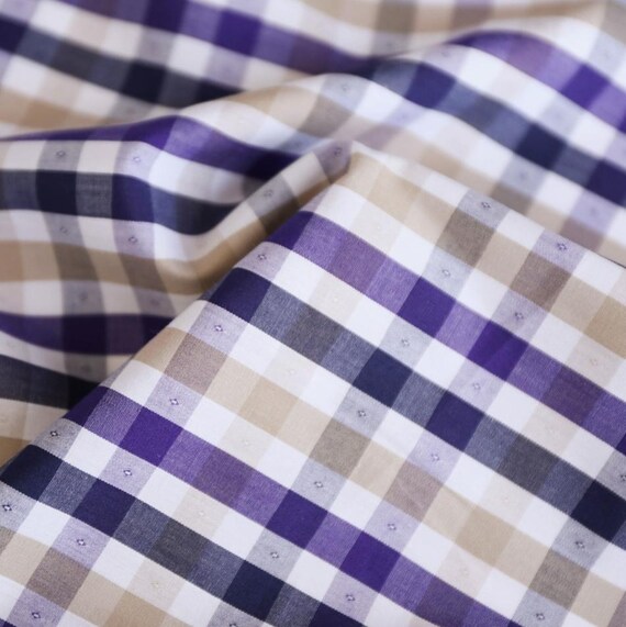 Jacquard Plaid cotton fabric by the yard