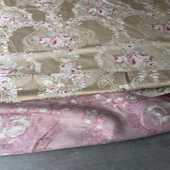 Floral Jacquard Silk Fabric by the yard