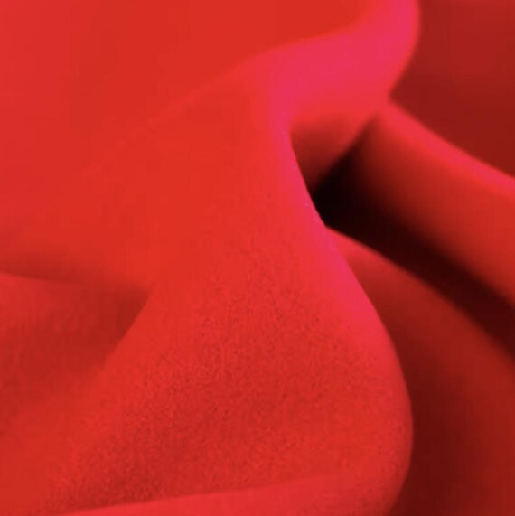 Red Double Sided wool fabric by the yard