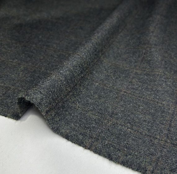 Plaid wool fabric by the yard