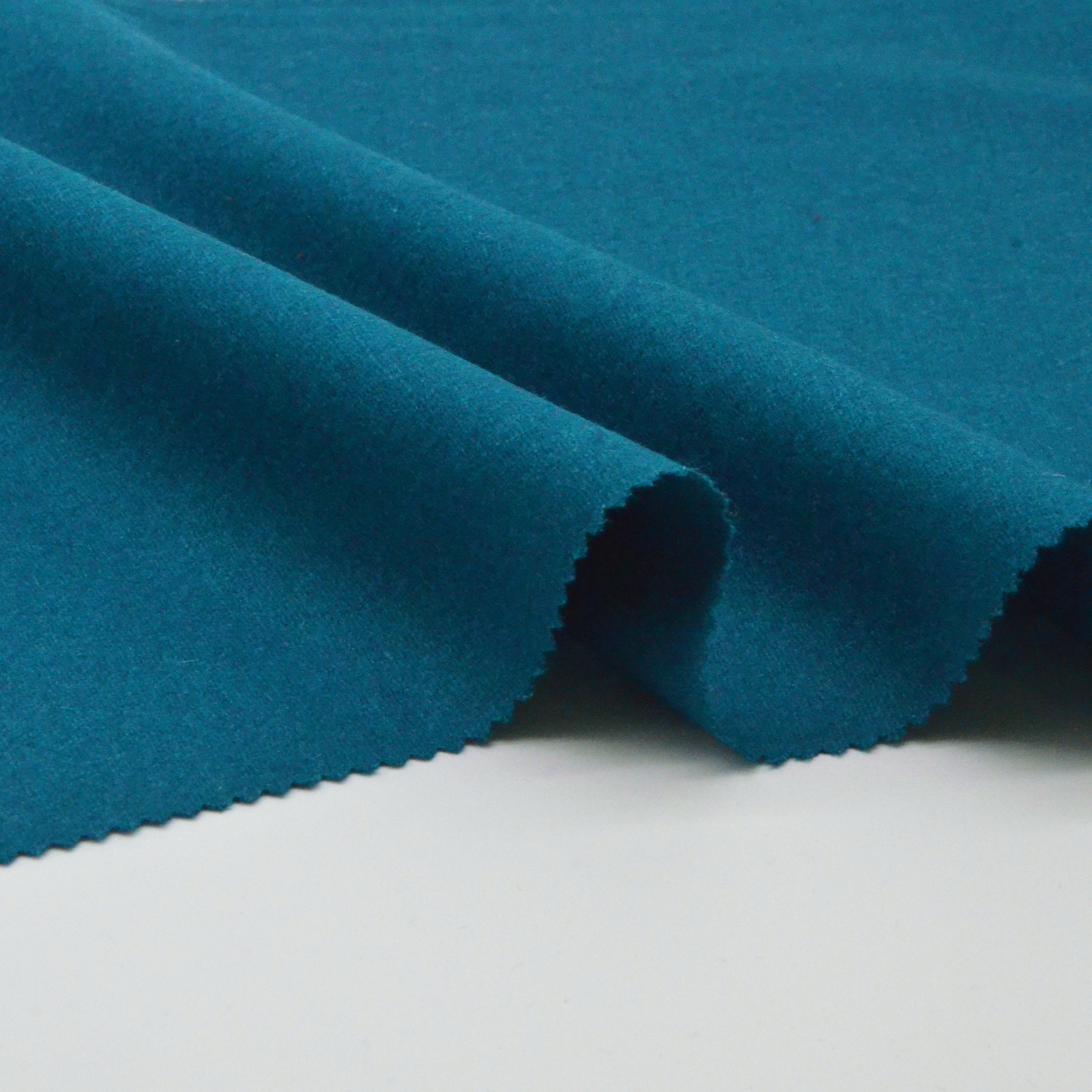 Blue wool fabric by the yard Etsy