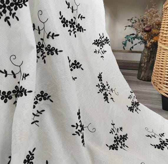Embroidery cotton fabric By the yard