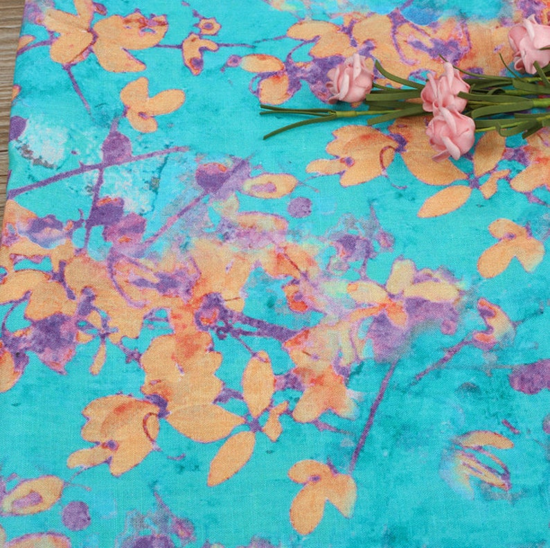 pattern linen fabric by the yard for blouses 100/% linen printed fabric coats,curtains skirts Digital print floral linen dresses,pants