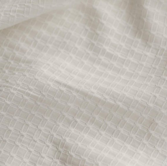 Jacquard linen cotton fabric by the yard