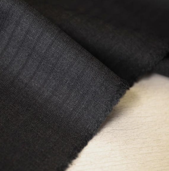 Striped Worsted Wool fabric by the yard