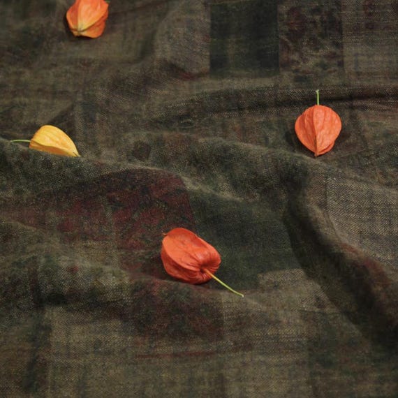 Print linen fabric by the yard