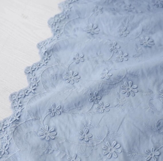 Embroidery cotton lace fabric by the yard
