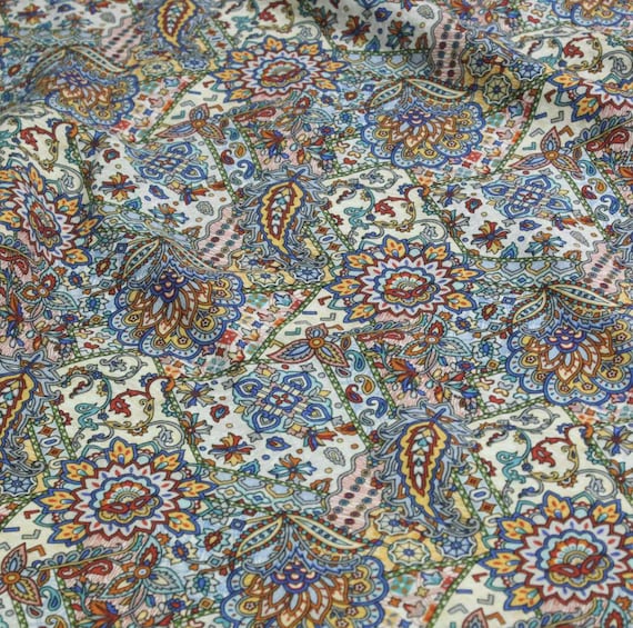 Print linen fabric by the yard