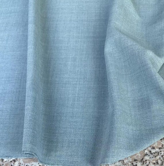 Blue Wool linen fabric by the yard