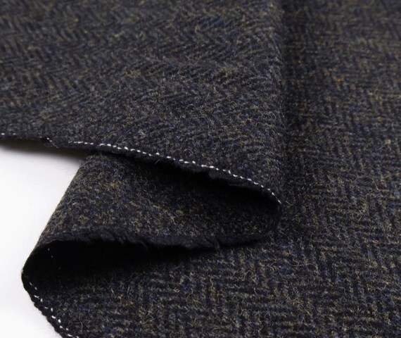 Herringbone wool fabric by the yard