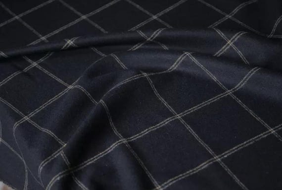 Plaid wool fabric by the yard