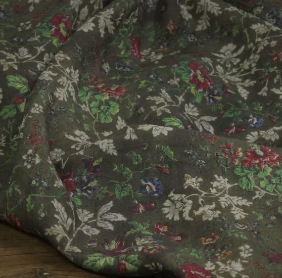 Print linen fabric by the yard