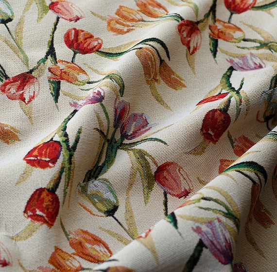 Jacquard brocade fabric by the yard