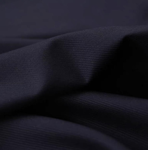 Dark Blue Worsted Wool fabric by the yard SUITING Fabric