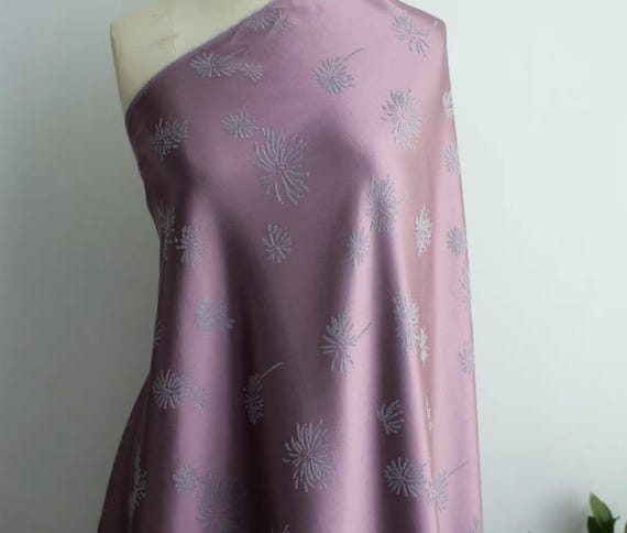 Jacquard Silk Wool Fabric by the yard