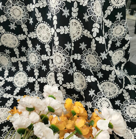 Embroidery cotton fabric By the yard