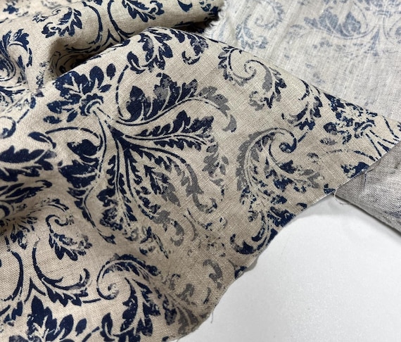 Print linen fabric by the yard