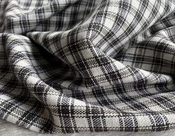 Heavy Weight plaid linen fabric by the yard Upholstery Fabric