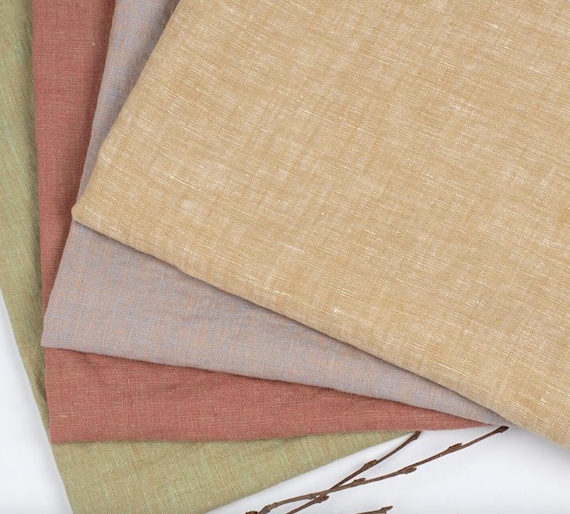 Yarn dyed linen fabric by the yard