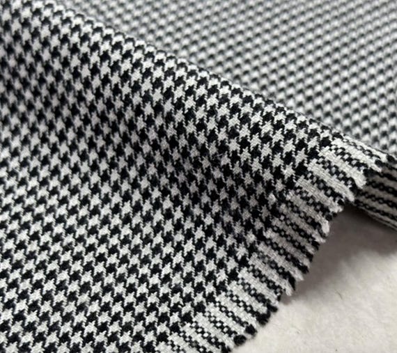 Houndstooth wool fabric by the yard