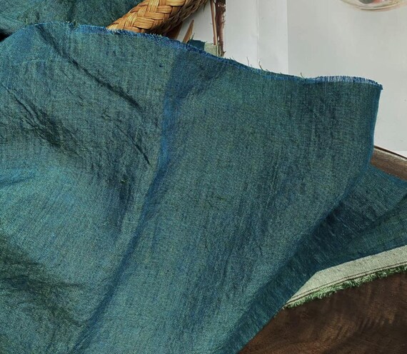Yarn dyed iridescent linen fabric by the yard