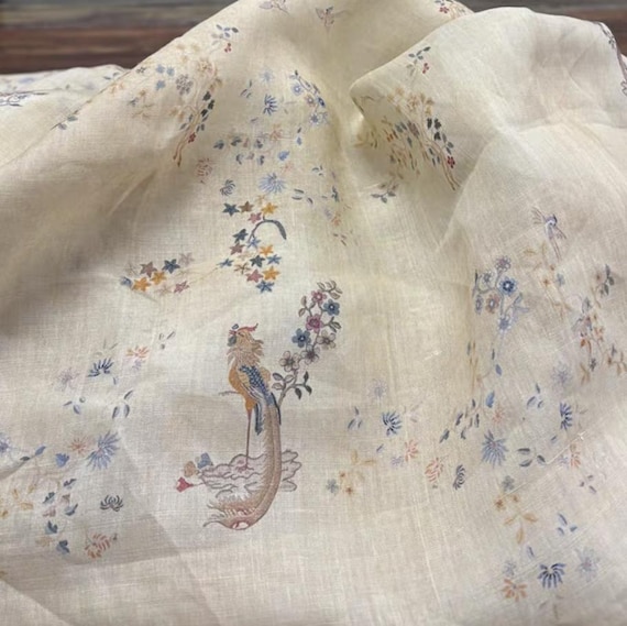 Print ramie fabric by the yard