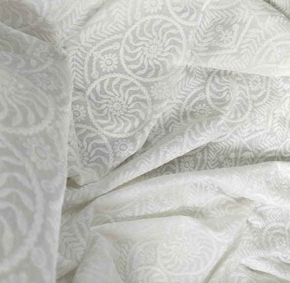 Embroidery cotton fabric By the yard