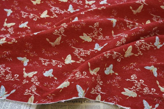Jacquard brocade fabric by the yard