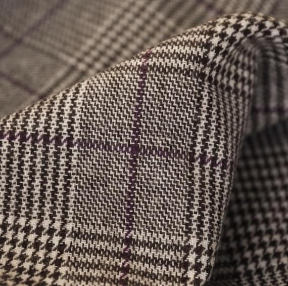 Plaid Wool fabric by the yard