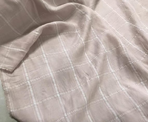 Plaid cupro fabric by the yard