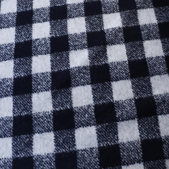 Plaid Knit Wool fabric by the yard