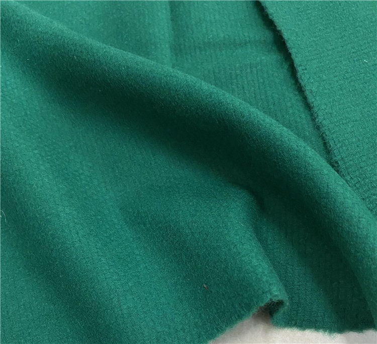 Green wool fabric by the yard Etsy