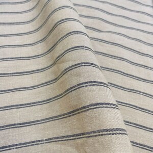 Striped linen fabric by the yard