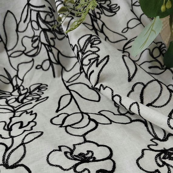 Embroidery cotton fabric By the yard