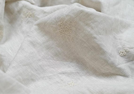 Embroidery linen fabric by the yard