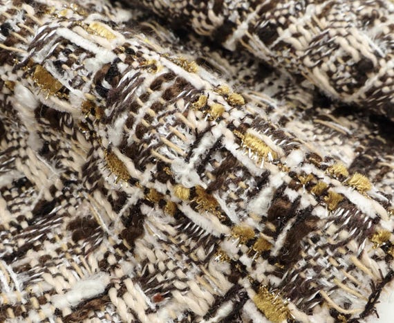 Tweed wool fabric by the yard
