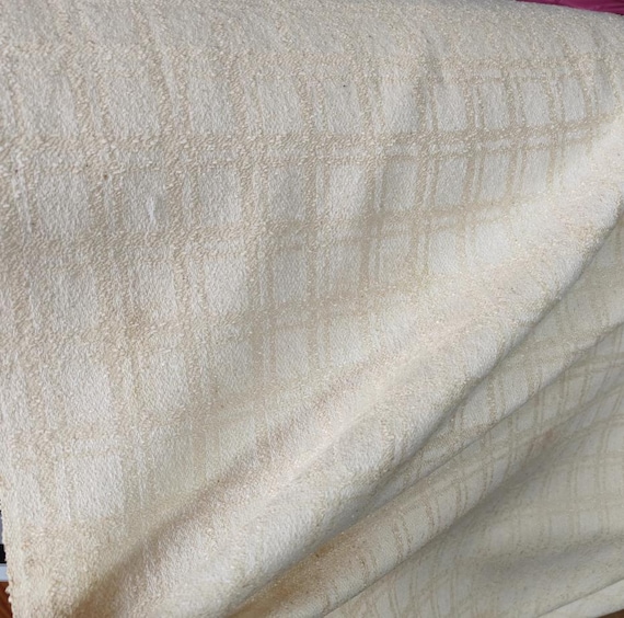 Plaid Tussah silk fabric by the yard