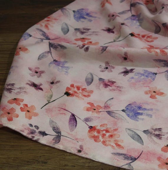 Print cupra fabric, Floral cupro fabric by the yard
