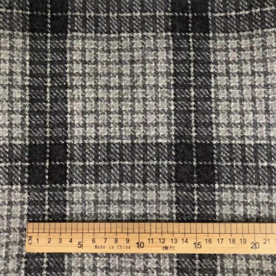 Plaid Wool fabric by the yard